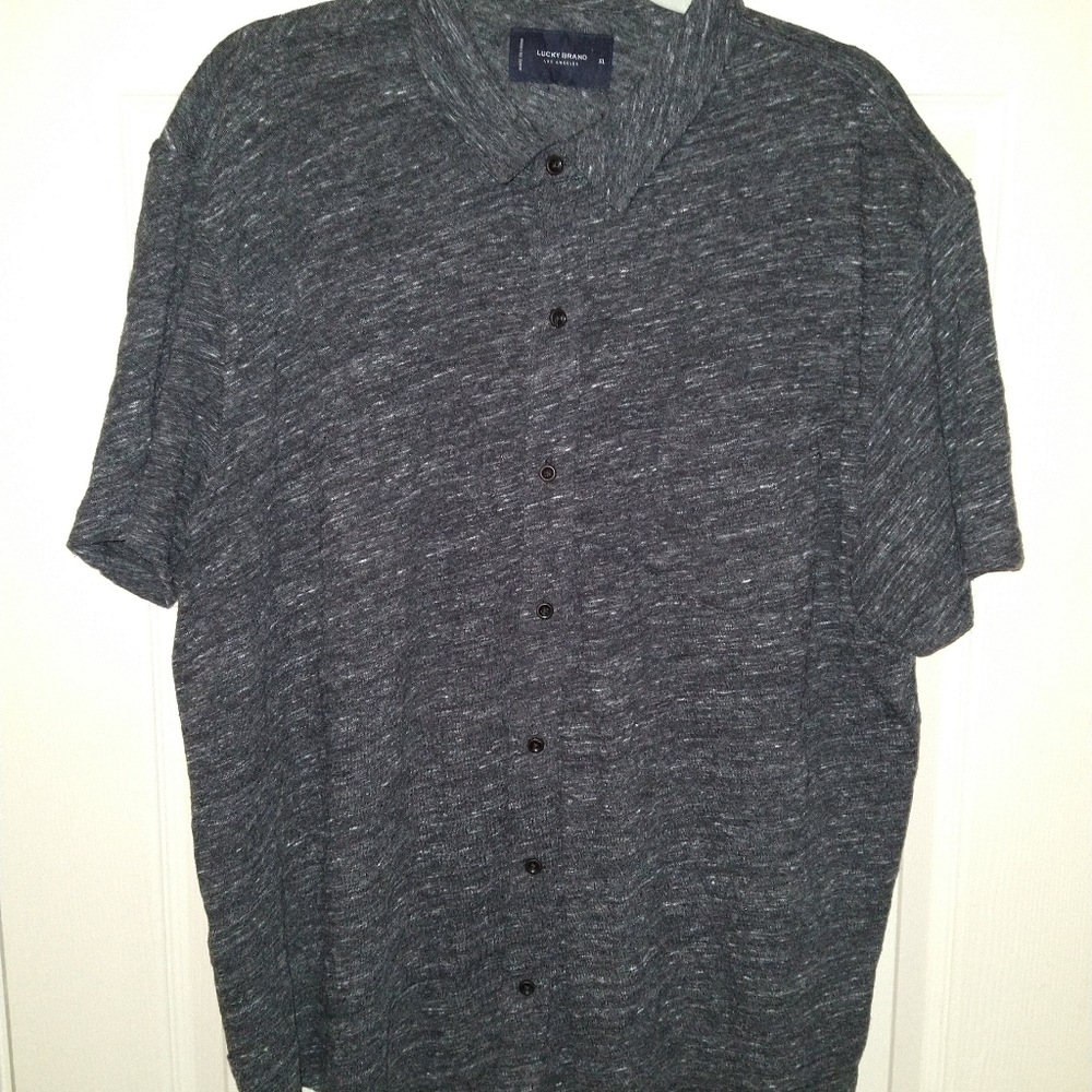 Lucky Brand Short Sleeve Button Up Shirt Men's sz XL.